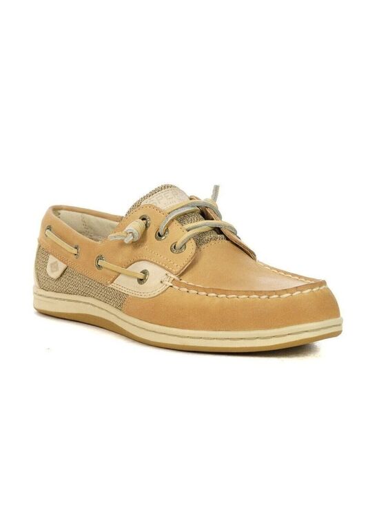 Sperry Shoes - SPERRY BNWT Women boat shoe "songfish" canvas linen oat